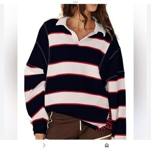 NWOT Free People Movement Printed Work It Out Striped Pullover Top